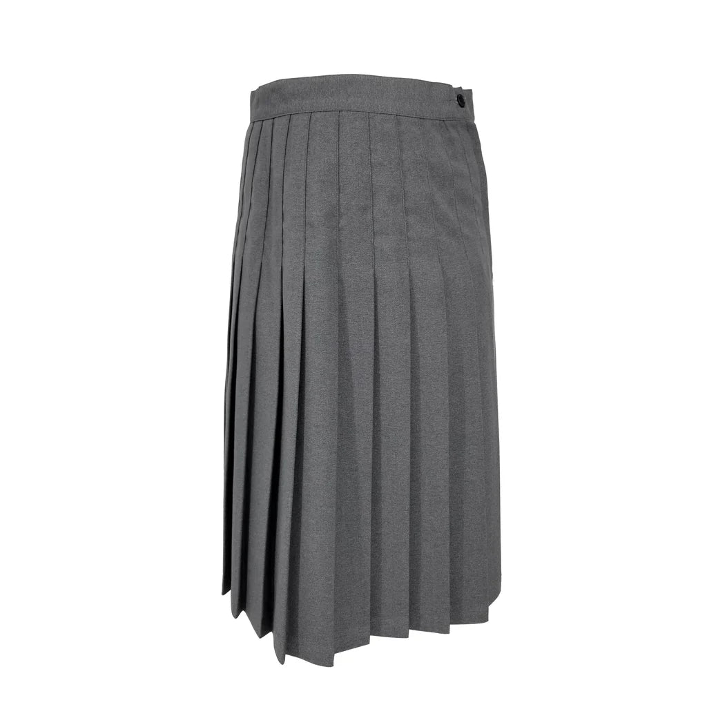 Pleated Grey Wool Uniform Skirt