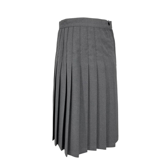 Pleated Grey Wool Uniform Skirt