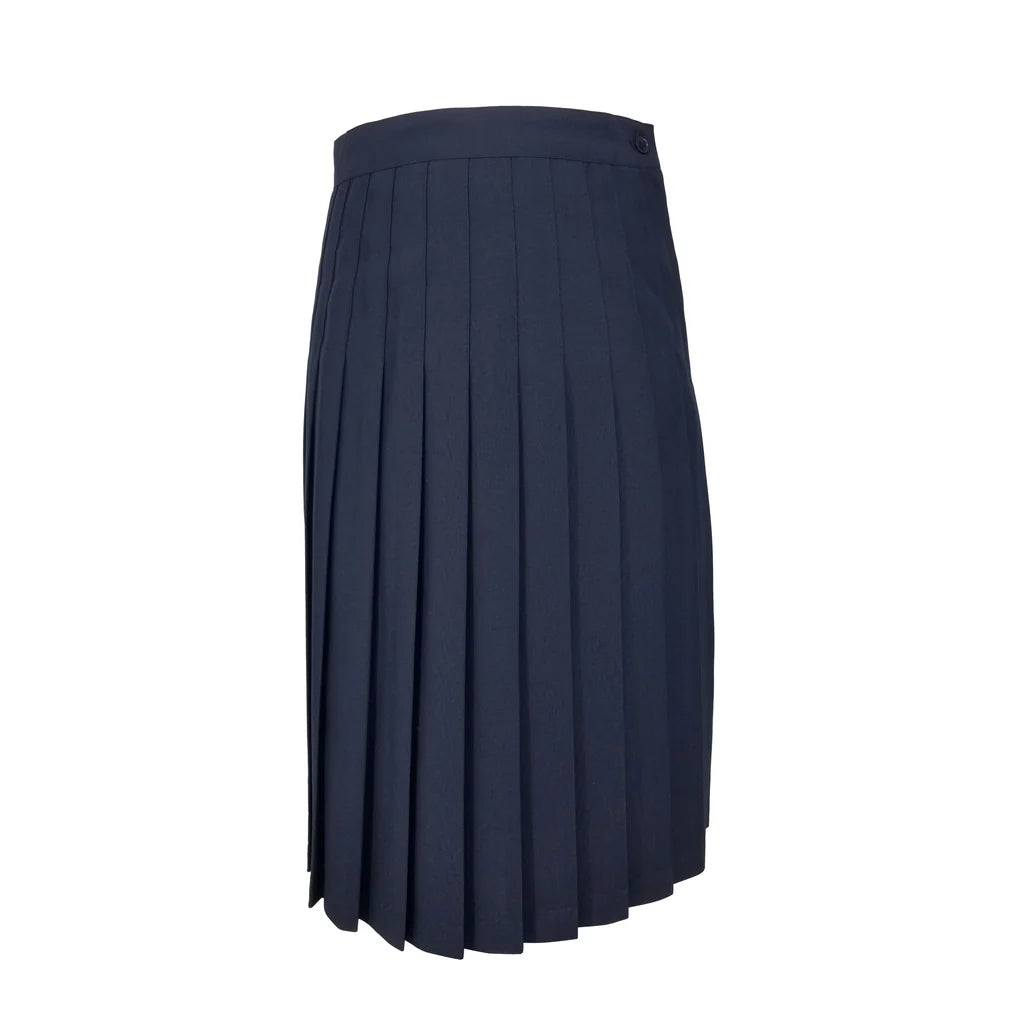 Pleated Navy Wool Uniform Skirt