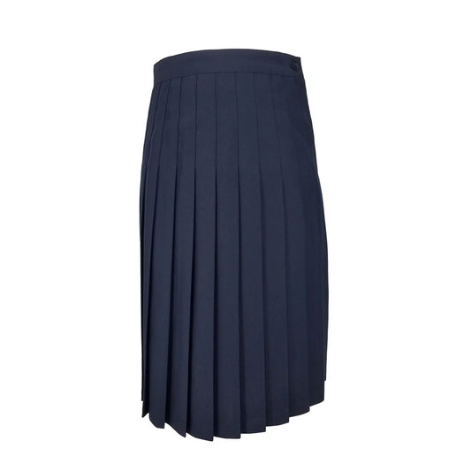 Pleated Navy Wool Uniform Skirt