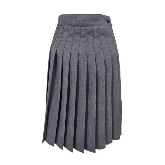 Grey Poly Side Button Uniform Skirt - Modest Necessities