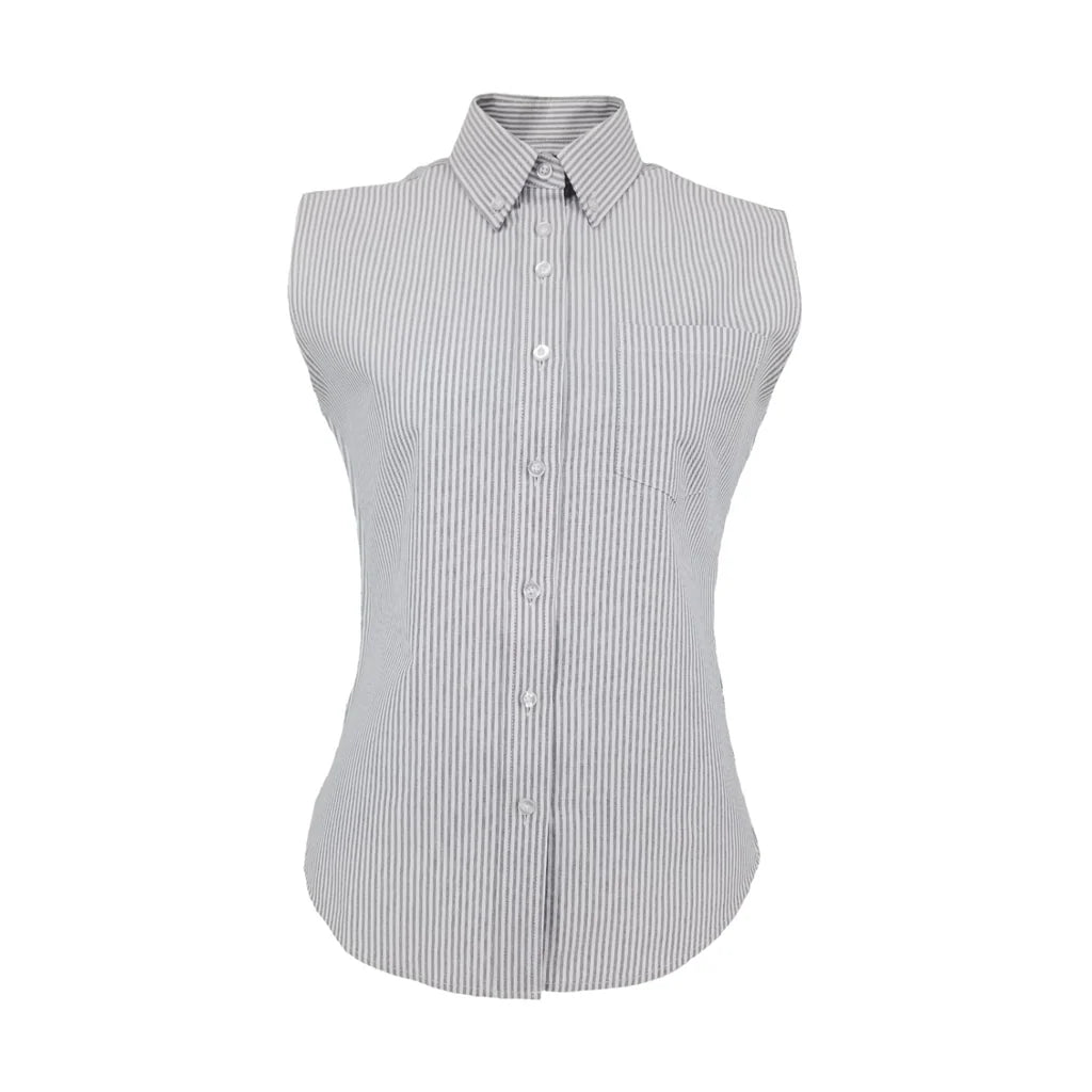 BYAM HS Sleeveless Grey Striped Button Down Shirt
