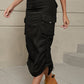 Ladies Cargo Drawstring Denim Skirt (5 colors)