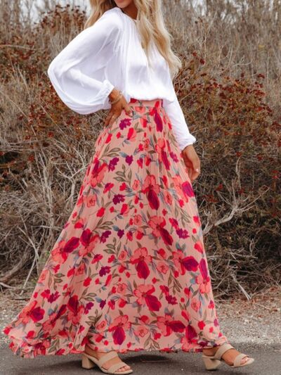 Printed High Waist Pleated Skirt (available in plus size)