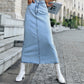 Ladies Raw Hem Denim Skirt