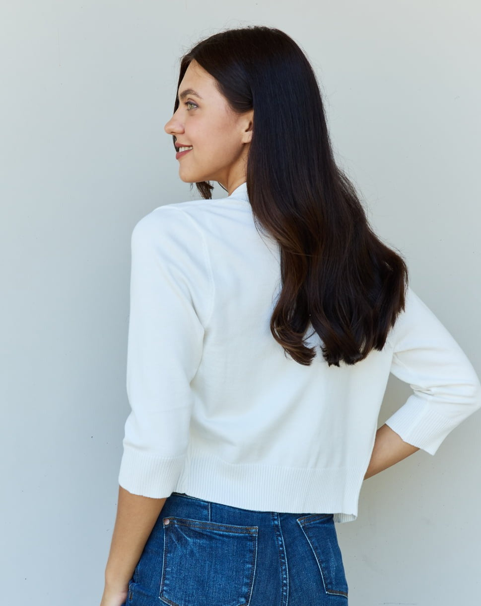My Favorite Cropped Cardi in Ivory