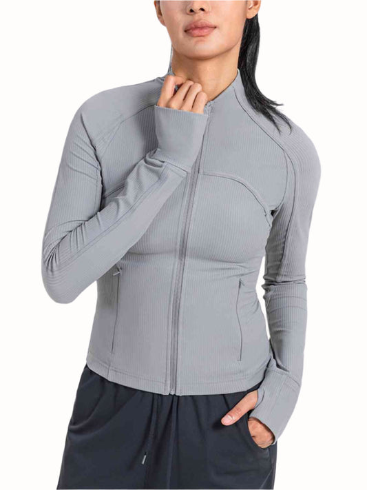 Ladies Zip-Up Long Sleeve Sports Top