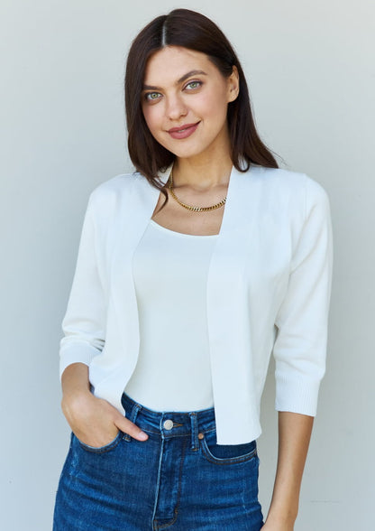 My Favorite Cropped Cardi in Ivory