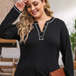 Ladies Plus Size Notched Neck  Tee