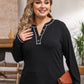 Ladies Plus Size Notched Neck  Tee