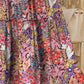 Ladies Floral Frill Trim Tiered Maxi Skirt