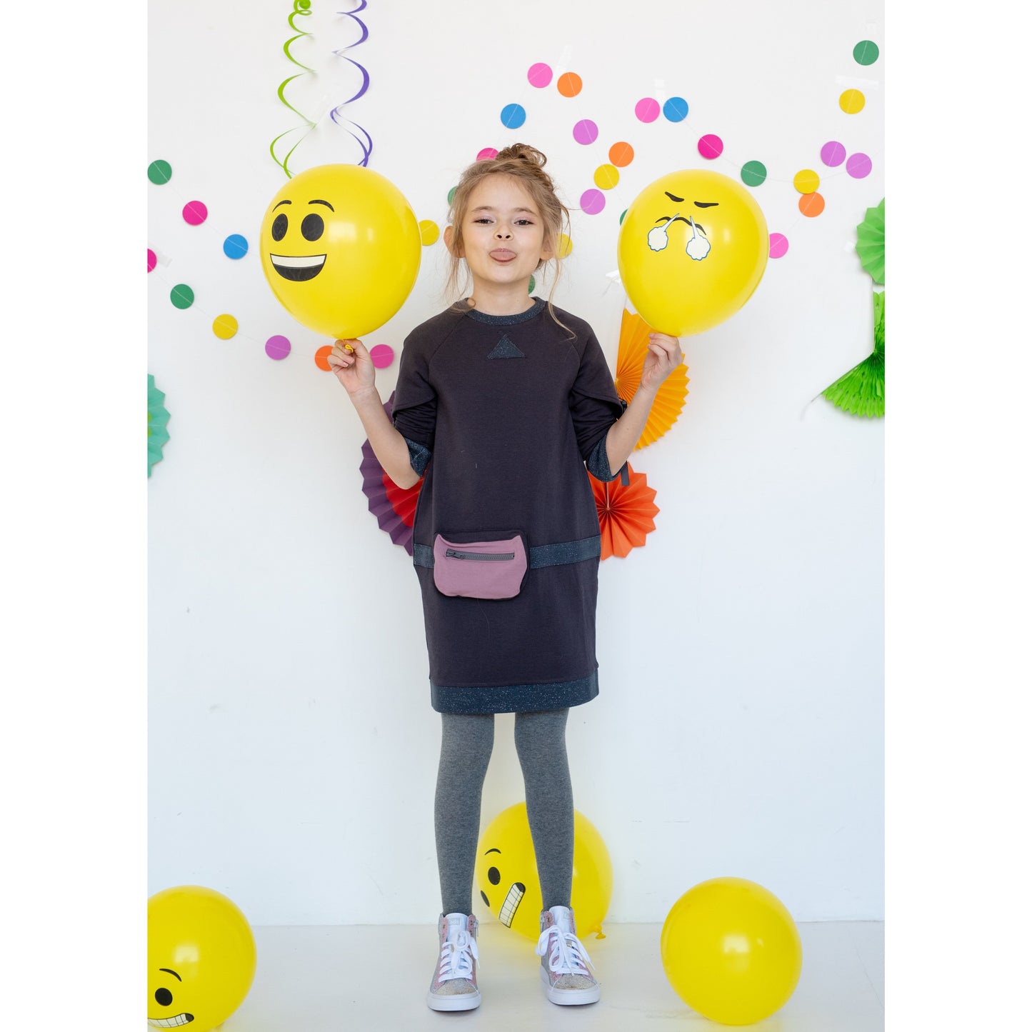 Teela Buckle Sleeve Bubble Pouch Dress 1106A - Modest Necessities