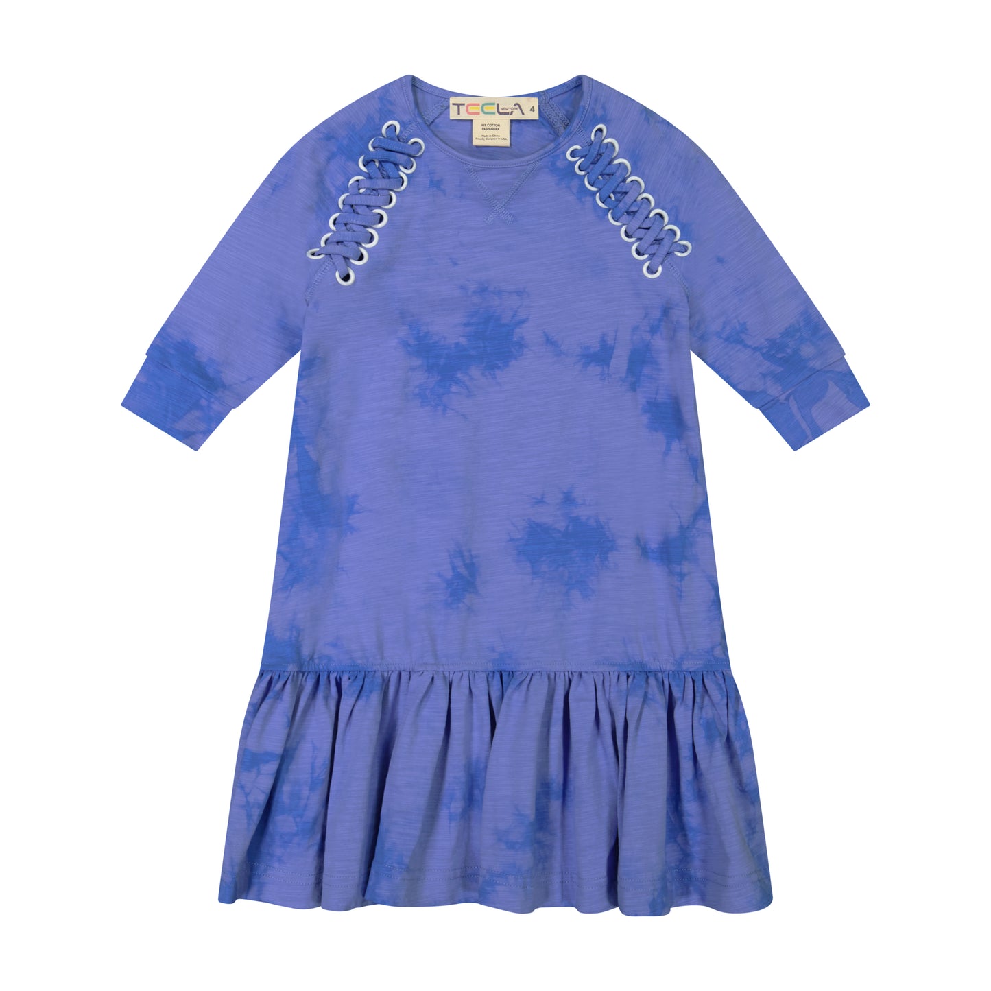 Girls Teela X-Stitch Tie Dye Dress (3 colors)